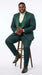 Mens Hunter Green Wedding Tuxedo Suit – Paisley Pattern Three Piece Formal Suit Set with Shawl Lapel for Groom, Prom in Emerald green