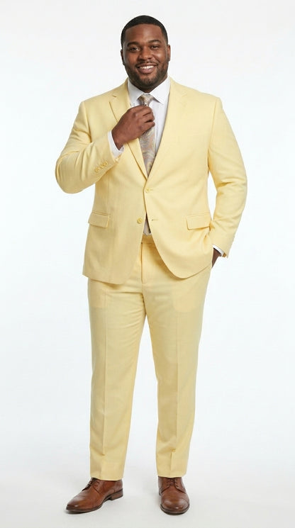 Men’s Pale Yellow 2 Piece Suit, Formal Dress Suit for Weddings, Prom, Parties, Summer Events, and Special Occasions By Vitali Modern Fit