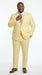 Men’s Pale Yellow 2 Piece Suit, Formal Dress Suit for Weddings, Prom, Parties, Summer Events, and Special Occasions By Vitali