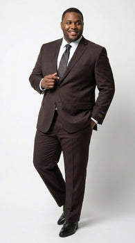 Men’s Tiglio Italian Brown Suit with Two Button Blazer and Matching Pants, Formal Business Wedding Suit