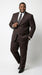 Men’s Tiglio Italian Brown Suit with Two Button Blazer and Matching Pants, Formal Business Wedding Suit