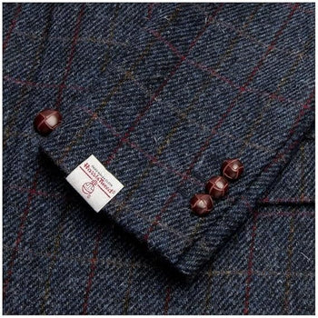 Walker and Hawkes Harris Tweed Blakemore Blazer for Men - Hand-Woven Wool Tweed Jacket with Polyester Lining, Regular Fit