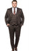 Men’s Chocolate Brown Textured 3-Piece Suit – Luxury Double-Breasted Vest Formal Set