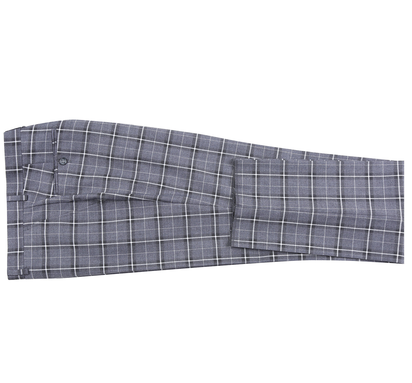 293-14 Men's Classic Fit Single Breasted Grey & White Check Suits - Image 10