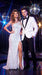 Men’s White Dinner Jacket Disco Blazer 1980s Sequin Style Jacket – Black Lapel Party Blazer, Formal Masquerade Club Wear Paisley Fabric + Bowtie