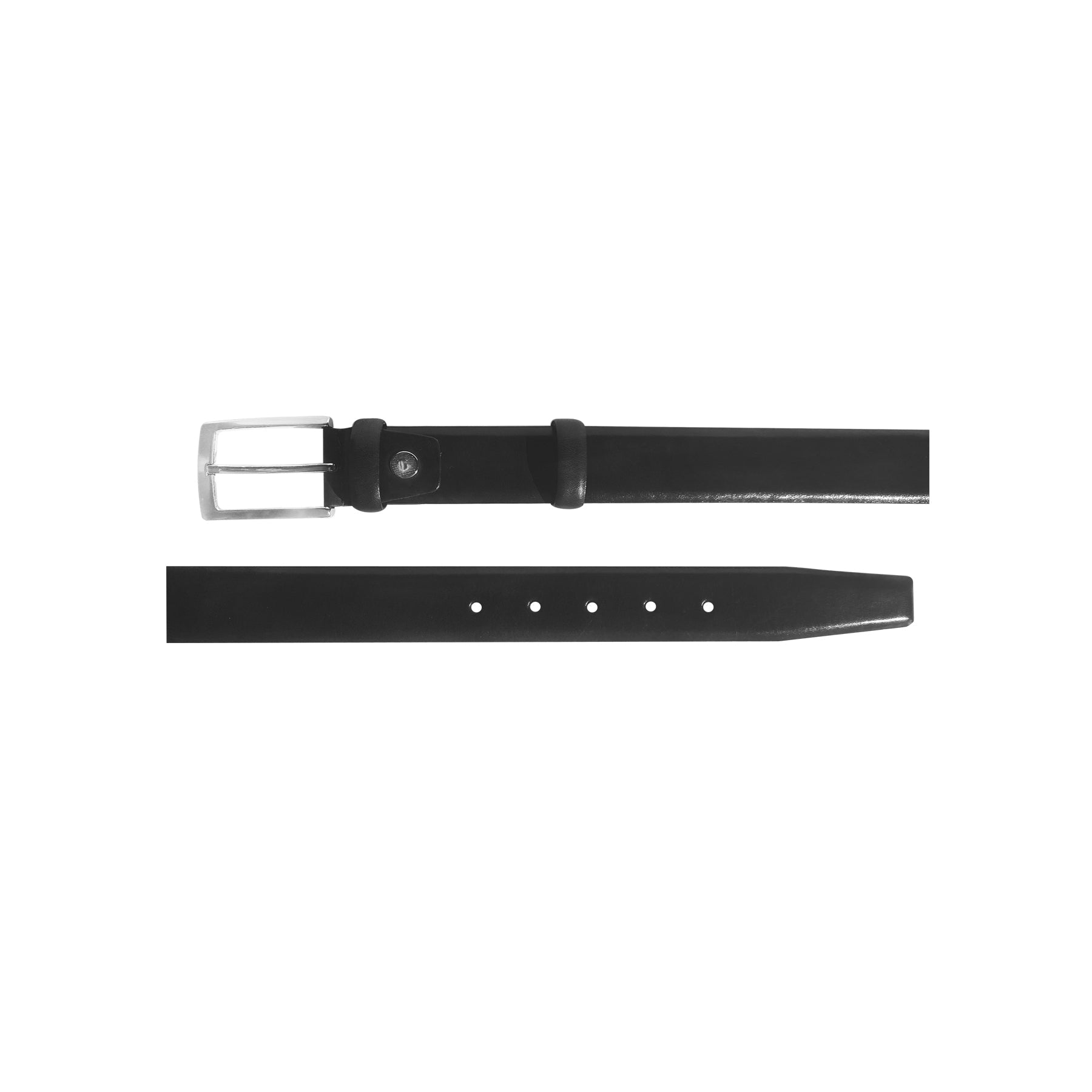 CBelt -1547 Plain Leather Belt - Black - Image 3