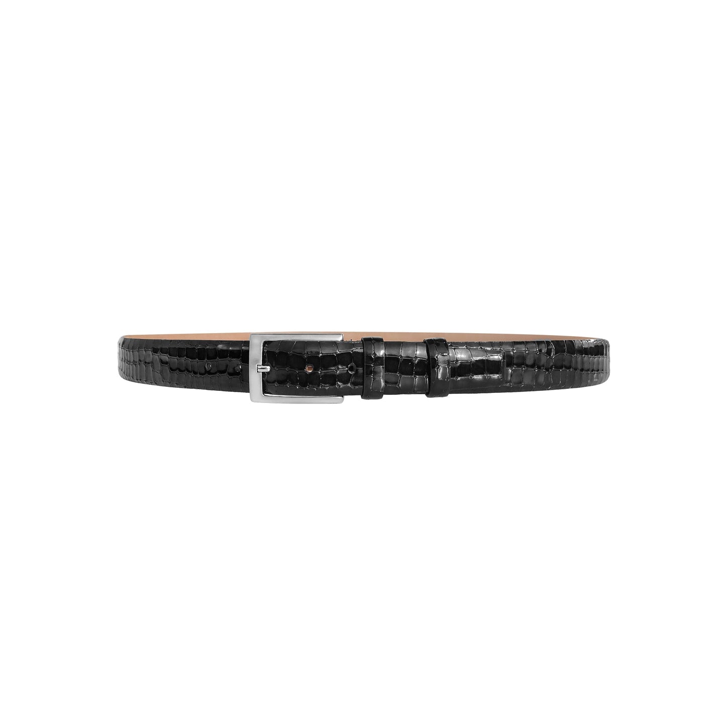 CBelt -3470 Croco Leather Belt - Black - Image 2