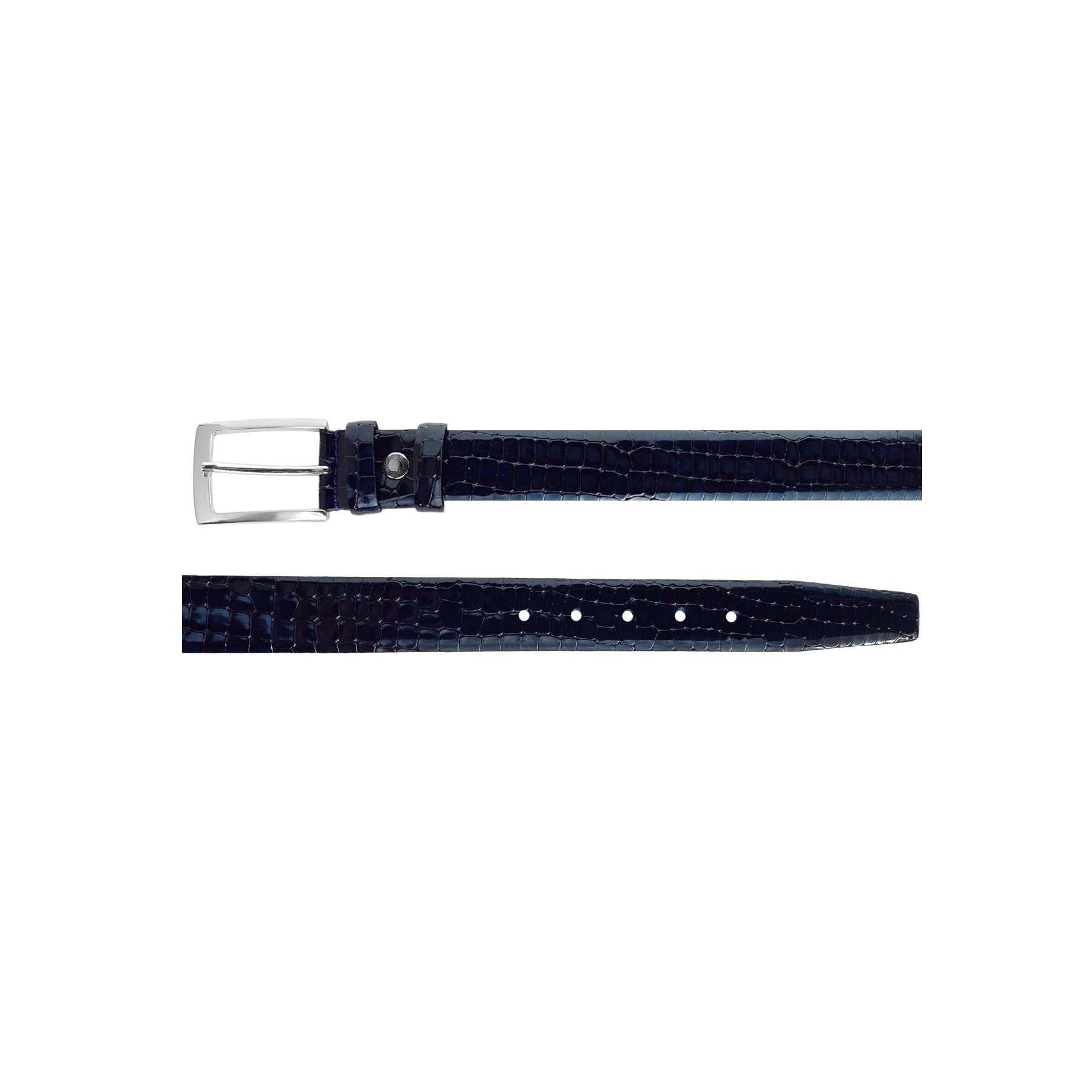 CBelt -3470 Croco Leather Belt - Navy - Image 3