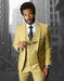 Mens 2 Button Skinny Vested Wool Suit in Chestnut