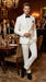 Mens White Wedding Tuxedo Suit – Formal Groom Suit Set Classic Dinner Jacket + White Tuxedo Shirt + Black Bow Tie