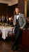Men’s Black and White Houndstooth Gatsby Inspired Suit – Vintage Style Formal Suit for Wedding, Prom and Classic Events Blazer + Black vest + Black Pants