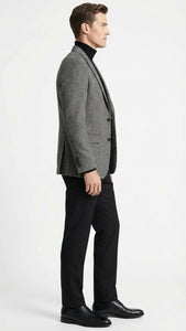 Men’s Grey Tweed Herringbone Sport Coat - Gray Mens Blazer Suit Jacket
