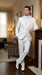 Men’s White Paisley Wedding Tuxedo with Groom Suit Jacket, Vest and Pants, Formal Dress Suit