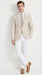 Mens Beige Seersucker Blazer – Lightweight Striped Summer Sport Coat Casual Smart Formal Blazer