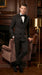 Men’s Double Breasted Suit – Classic Peak Lapel Formal Tuxedo Style Suit for Wedding in Black Ton on Tone Pinstripe