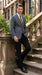 Men’s Charcoal Gray Windowpane Check Blazer – Classic Two Button Formal Sport Coat Jacket