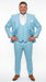 Men’s Turquoise Light blue Suit, Vested Formal Dress Suit for Weddings, Prom, Summer Parties, and Special Occasions in Aqua Blue Color By Rossiman