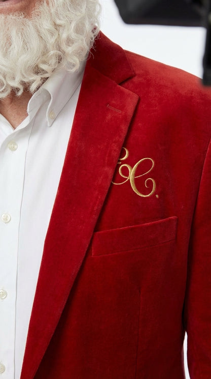 Men’s Red Velvet Blazer Santa Clauses Tim Allen Inspired Jacket – Festive Christmas Party Blazer, Holiday Costume Jacket Christmas New Year