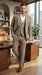 Men’s Light Beige Herringbone Tweed Suit with Vest – Classic Three Piece Formal Suit, Vintage Business Wedding Outfit, Elegant Smart Casual Wear