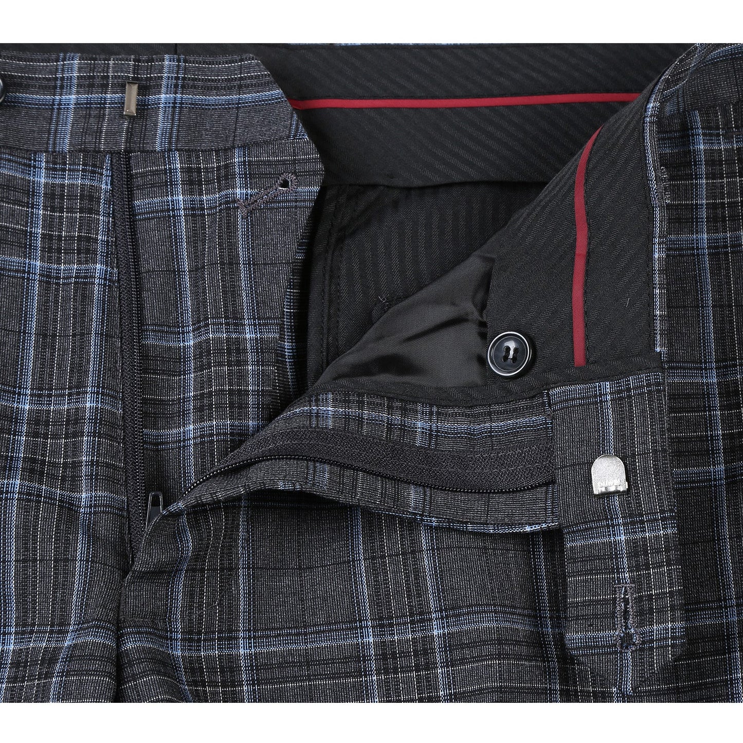 293-28 Men's Slim Fit Checked Suits - Image 11