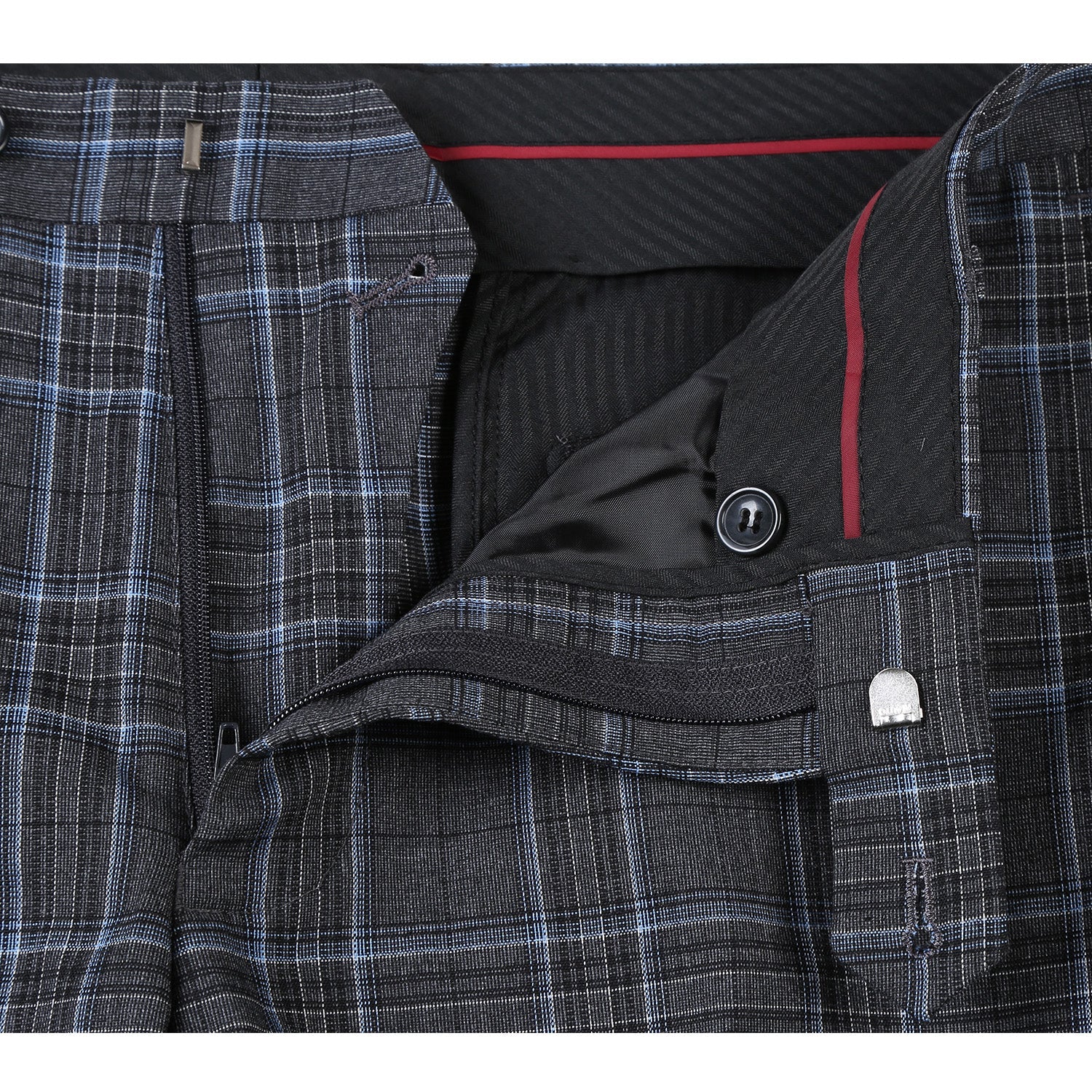 293-28 Men's Slim Fit Checked Suits - Image 11