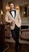 Men’s Gold Blazer with Black Lapel – Elegant Gold Formal Blazer Jacket for Wedding, Prom, Tuxedo in champagne Color