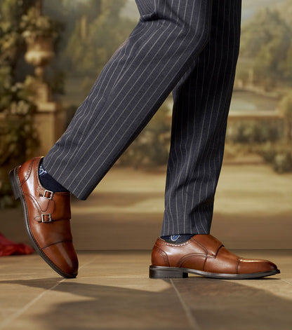 BOSWELL Cap Toe Double Monk Strap