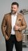 Men’s Tan Snakeskin Print Blazer, Brown Sport Coat Camel Alligator Crocodile Animal Print leopard Jacket