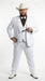 Men’s White Western Cowboy 3 Piece Tuxedo Suit, Formal Wedding Prom Groom Suit Set