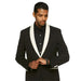 Men's Black and White Lapel Shawl-Collar Tuxedo Suit Dinner  Jacket Looking