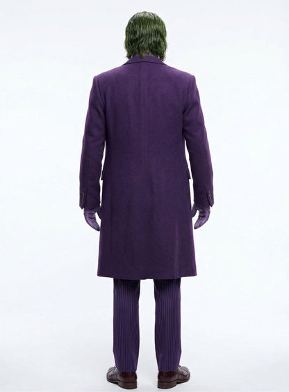 Men’s Purple Overcoat Joker Folie à Deux Arthur Fleck Inspired Long Coat – Classic Costume Trench Coat, Stylish Winter Party Wear Jacket
