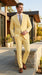 Men’s Pale Yellow 2 Piece Suit, Formal Dress Suit for Weddings, Prom, Parties, Summer Events, and Special Occasions By Vitali