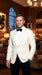 Men’s James Bond Style Ivory Dinner Jacket, White Tuxedo Blazer for Wedding, Prom and Black Tie Events