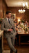 Vitali Brand Men’s Grey Textured Patterned 3 Piece Suit – Modern Fit Checkered Sharkskin with Blazer, Vest & Trousers, Business Wedding