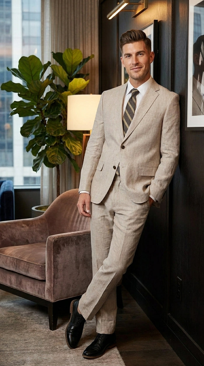 Big and Tall Men’s Gray Suit Separates with 2 Button Jacket and Matching Pants, Formal Dress Suit