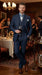 Men’s Pleated Pants Dark Blue Denim 3 Piece Suit – 100% Cotton Formal Suit Set, Blazer Vest Pants Outfit Classic Fit Athletic Fit Lose Fit