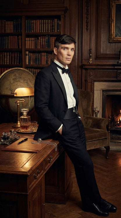 Mens Black Tuxedo Blazer – Peaky Blinders Thomas Shelby Inspired Classic Formal Blazer for Men Vintage British Style Jacket