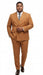 Men’s Vitali Brand Rustish Orange Brown Copper Color Double Breasted Slim Fit Suit
