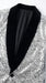 Men’s Silver Sequin Blazer Disco Style Jacket – Black Lapel Party Blazer, Shiny Evening Wear, 70s Dance Outfit, Formal Event Jacket
