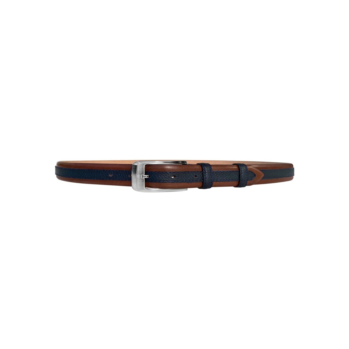 CBelt -4002 Contrast Leather Belt - Tan-Navy - Image 2