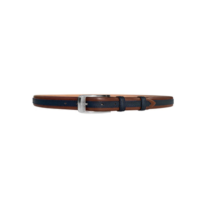 CBelt -4002 Contrast Leather Belt - Tan-Navy - Image 2