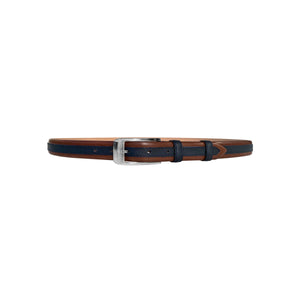 CBelt -4002 Contrast Leather Belt - Tan-Navy