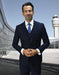 Mens 2 Button Skinny Vested Wool Suit in Navy Blue