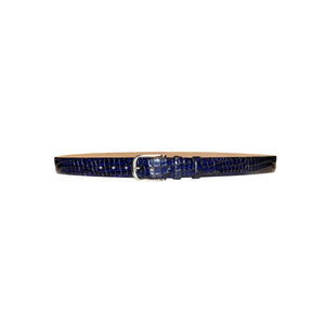CBelt -5796 Croco Leather Belt - Navy