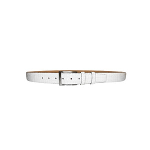 CBelt -3470 Croco Leather Belt - White - Image 2