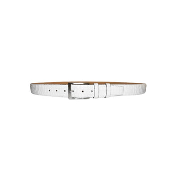 CBelt -3470 Croco Leather Belt - White - Image 2