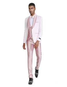 Mens Shawl Lapel Pink Tuxedo