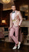 Men’s Rose Gold Pink Prom Tuxedo Suit – Slim Fit Paisley Pattern Formal Tuxedo Suit for Prom, Wedding and Special Events