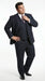 Italian Made By Statment - 100% Wool Fabric Super 150's  Banker Pinstripe in Navy Charcoal Black 2 Button Suit Modern Fit 2 Buttons Notch Lapel