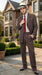 Men’s Brown Pinstripe Bonnie and Clyde Costume Suit – Vintage Gangster 1920s Outfit for Party, Halloween and Themed Events